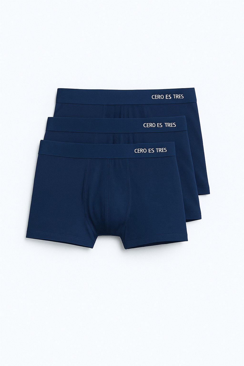 901AZ - BOXERS TRIPACK LISO AZUL